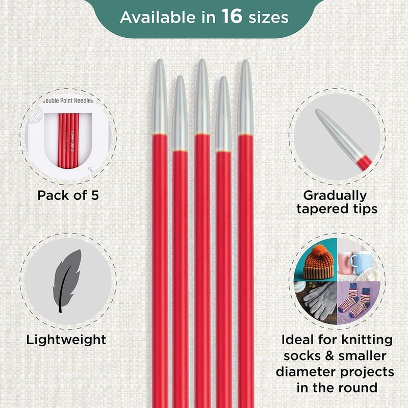 Knit Pro Zing Double Pointed Needles 6" (15cm) | US Size 1.5 (2.5mm) - Image 2